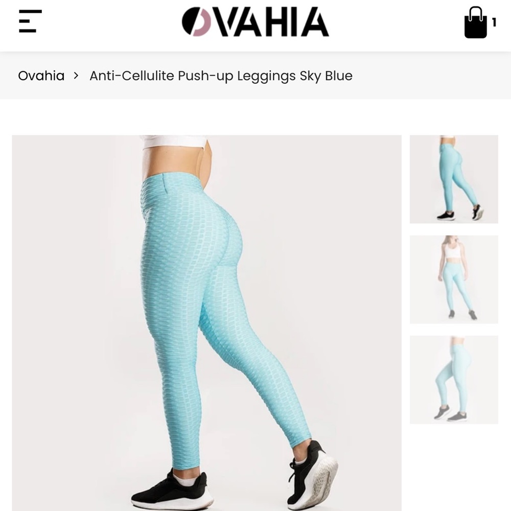 Anti-Cellulite Push-up Leggings in Sky Blue